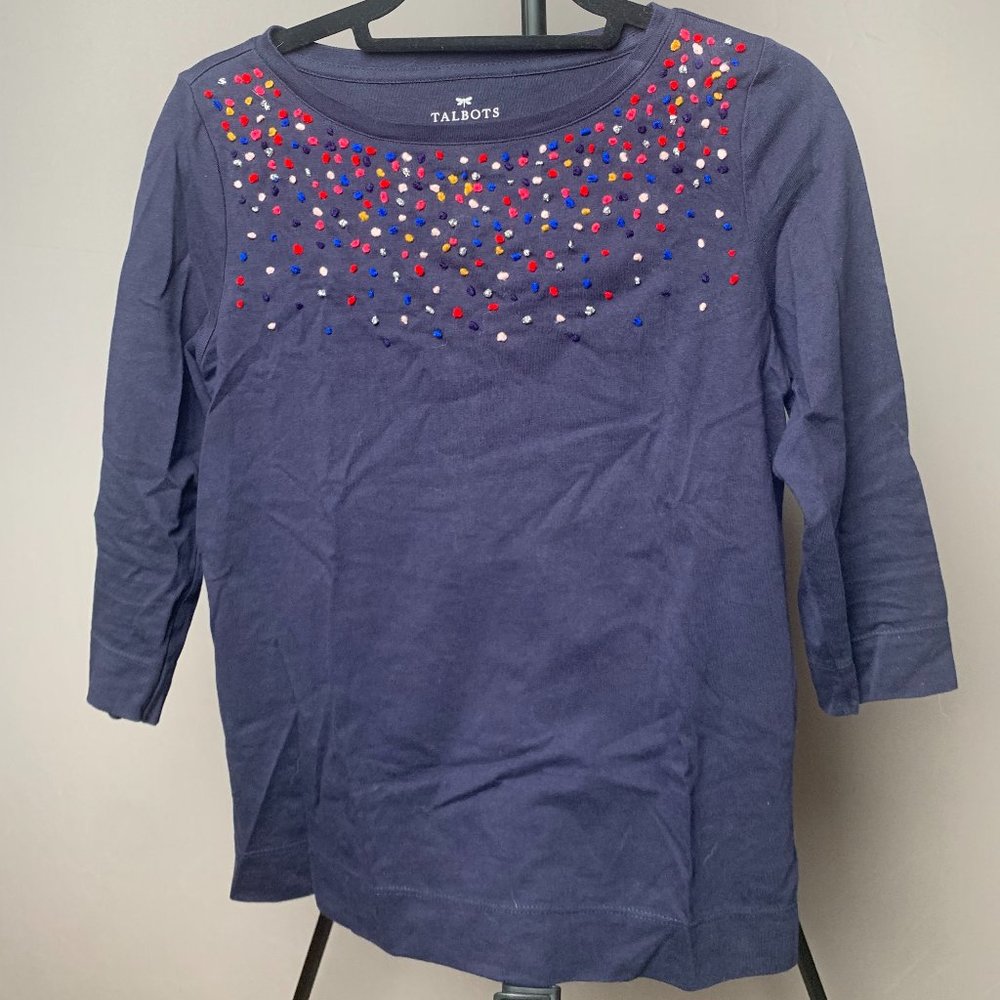 Talbot's Navy Blue 3/4 sleeve blouse